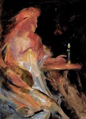"The Musing Muse", live model pose oil painting, 8" x 6"