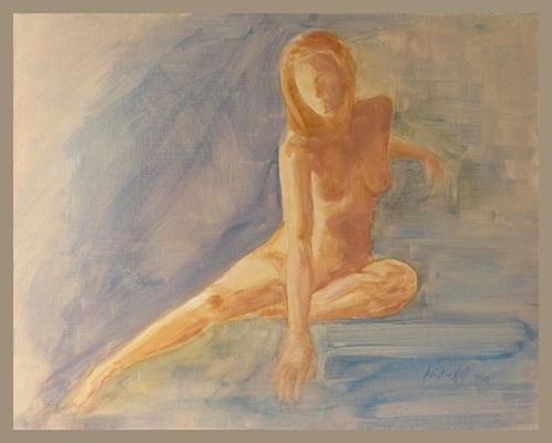 Testing the Waters - oil quick sketch 11" x 14"